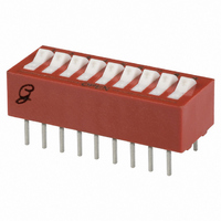 DIP Switch, SPST, Raised Rocker, 9 Position, Tape Seal, RoHS Compliant