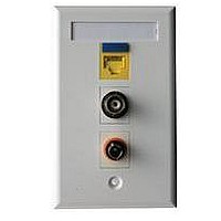 WALL PLATE, ABS PLASTIC, 3 MODULE, WHITE