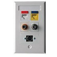WALL PLATE, ABS PLASTIC, 4 MODULE, WHITE