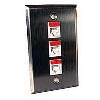 WALL PLATE, STAINLESS STEEL, 3 MODULE