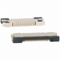Flex Cable Connector,PCB Mnt,10 Contacts,Number Of Contact Rows:1,SURFACE MOUNT Terminal,LOCKING