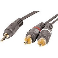 RCA STEREO AUDIO CABLE, 1.5FT, BLACK