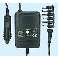 DC/DC SWITCHING POWER ADAPTOR, INPUT VOLTAGE: 12-24 VDC, OUTPUT VOLTAGE: 1.5, 3, 4.5, 6, 7.5, 9 OR 12 VDC, FEATURES: COMES COMPLETE WITH 6 MOST POPULAR PLUGS THAT CAN BE STORED IN THE STORAGE COMPARTMENT
