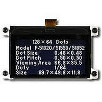 LCD GRAPH MOD 128X64 WHT TRANSFL