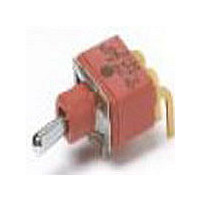 Toggle Switch,RIGHT ANGLE,SPDT,ON-OFF-(ON),PC TAIL Terminal,TOGGLE BAT,PCB Hole Count:5