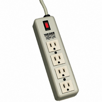 POWER STRIP 7.38"15A 4OUT 6'CORD