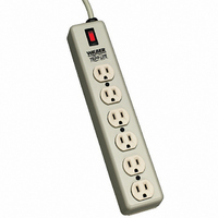 POWER STRIP 12.5"15A 6OUT 6'CORD