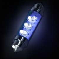 LED GLASS FESTOON 12V 25MA BLUE