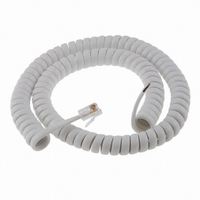 CORD COIL SGL END 4-4 WHITE 10'