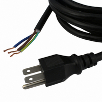 CORD 18AWG 3COND 12' BLACK SJT