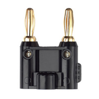 DOUBLE BANANA PLUG GOLD BLACK