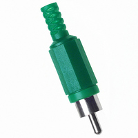 CONN RCA PLUG W/STRAIN REL GREEN