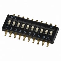 Slide Switch,STRAIGHT,SPST,ON-ON,Number Of Positions:10,SURFACE MOUNT Terminal