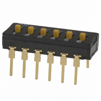 Slide Switch,STRAIGHT,6PST,ON-OFF,Number Of Positions:2,PC TAIL Terminal,PCB Hole Count:12