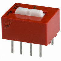 DIP Switch, 4PST, Raised Slide, 1 Position, RoHS Compliant