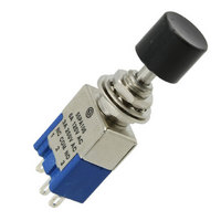 SWITCH PB SPDT 6A BLK SOLDER LUG