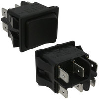 SW ROCKER DPDT 20A BLK ACTUATOR