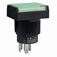 SWITCH PB SPDT BRT GREEN LED 12V