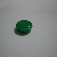 Knobs & Dials Green Cap-Wht Spot 15mm Knob