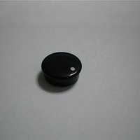 Knobs & Dials Black Cap-Wht Spot 15mm Knob