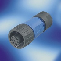 Circular DIN Connectors 6+PE FEM STRT BLUE SODR SILVR CONTACT