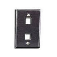 WALL PLATE, STAINLESS STEEL, 2 MODULE