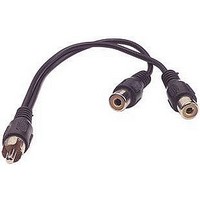 RCA AUDIO/VIDEO CABLE, 7.5IN, 28AWG, BLK