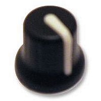 KNOB, 15.7MM, BLACK, WHITE LINE