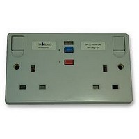 SOCKET, RCD, DOUBLE, WHITE