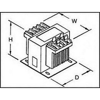 Transformer, PT Series, European Voltages, 415 Volt Primary, 400 Volt Primary, 380 Volt Primary, 110/220 Volt Secondary, 100 VA Rating, 2.75 Inch Height X 4.50 Inch Width X 3.00 Inch Depth