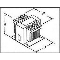 Control Transformer, 115 Voutput Voltage, 1.74 A Output Current, 208/230/208 V Primary, 115 V Secondary, 200 VA, 1 Output/outlet, Single Phase, Screw Termination, Constant Voltage, (HxWxD) 3.85 X 4 X 4.5 In.