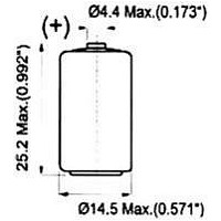 LITHIUM BATTERY, 3.6V, 1/2AA