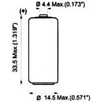 LITHIUM BATTERY, 3.6V, 2/3AA