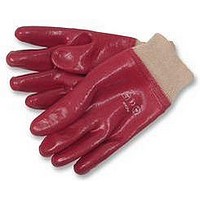 GLOVE, KNITWRIST, RED, SZ10, PVC