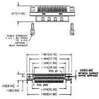 VHDCI CONNECTOR, RECEPTACLE, 68POS, THD