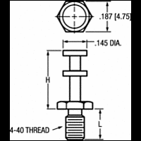 TERMINAL TURRET 4-40THR .188"L