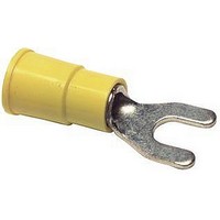 TERMINAL, SPADE/FORK, #8, CRIMP, YELLOW