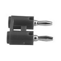 DOUBLE BANANA PLUG, 15A, SCREW, BLACK