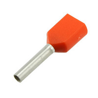 CONN FERRULE 2WIRE 20AWG ORANGE