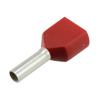 CONN FERRULE 2WIRE 16AWG RED