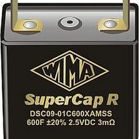 Supercapacitors 2.5V 600F 20% TOL RECTANGULAR