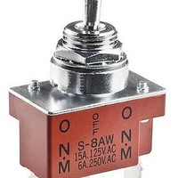 Toggle Switches SPDT (ON)OFF(ON) .25 QC SPLSHPF BSHNG 15A