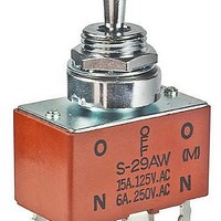 Toggle Switches DPDT ON-OFF(ON) .250 QC SPLSHPF BSHNG 15A