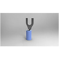 TERMINAL, SPADE/FORK, #10, CRIMP, BLUE