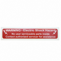 LABEL WARNING-ELECT SHOCK HAZARD