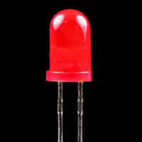 LED SS 5MM 640NM RED DIFF